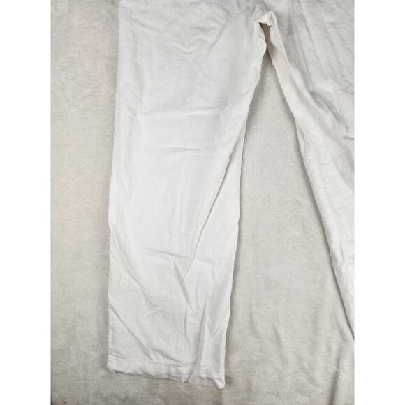 Calvin Klein Pants Women 10 Linen White Pockets Beach Vacation Coastal Lagenlook - Picture 11 of 16